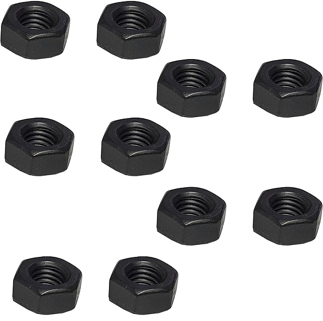 M6 Hex Nuts Black Stainless Steel DIN934 Blackened Finish Nut Fasteners and Fixings (Pack of 10)