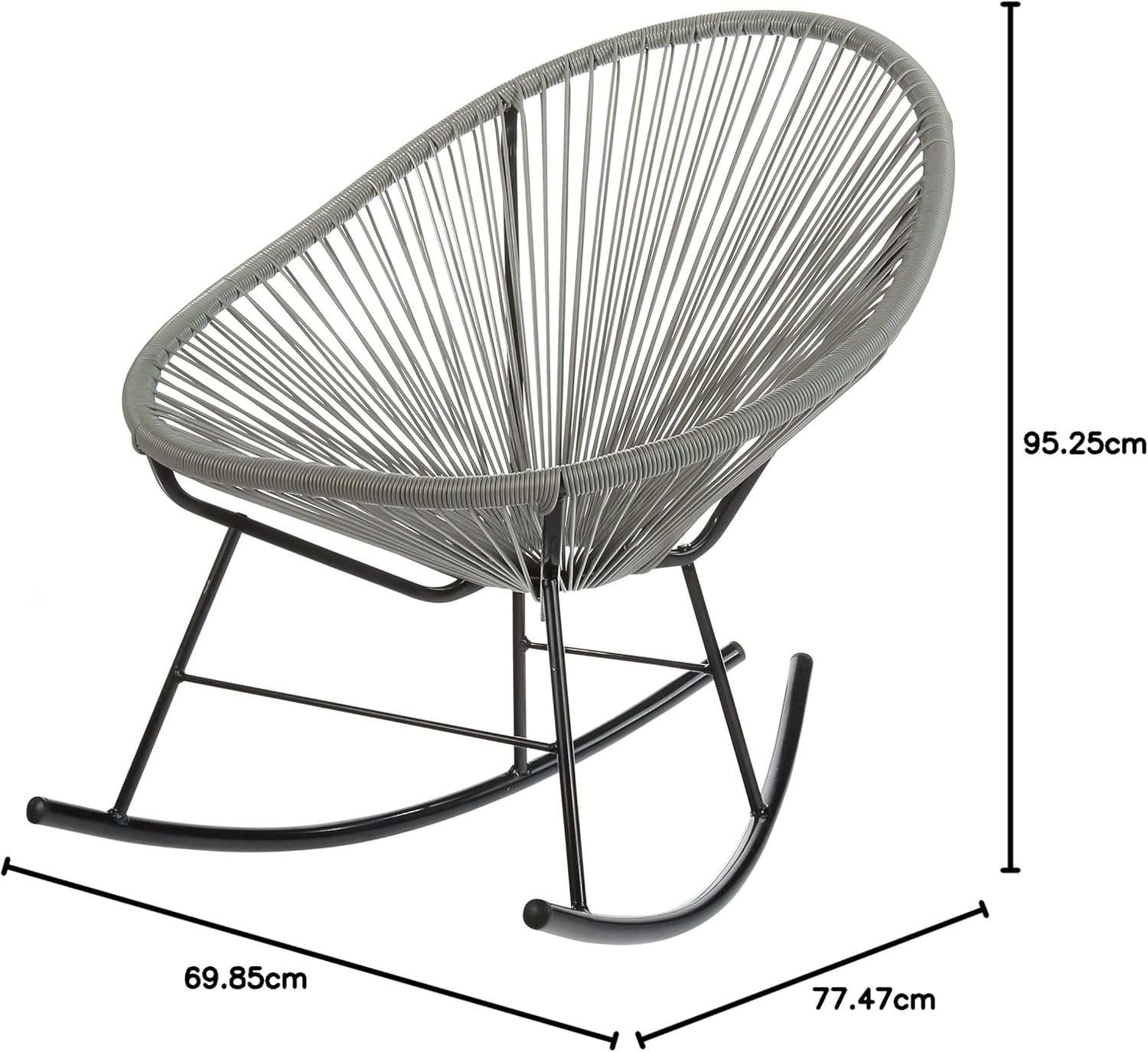PV-MR-OR Mayan Hammock Acapulco Rocking Chair, Grey