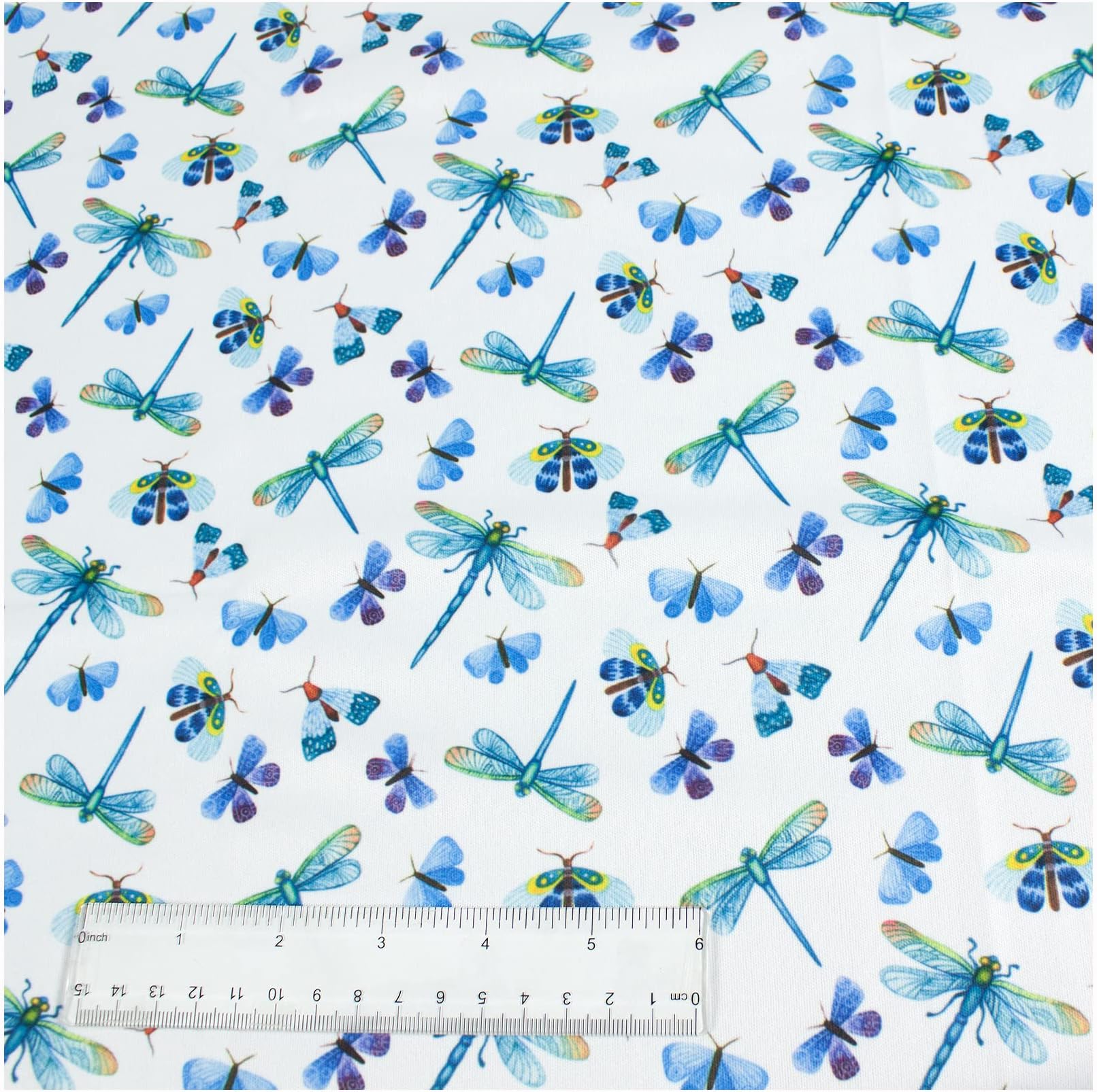 Polyurethane Laminate (PU) Pre-Cut Fabric by The Meter. Waterproof and Breathable. Perfect for Cloth Diapers and Similar Projects. 1 Meter, Dragon-Butterflies