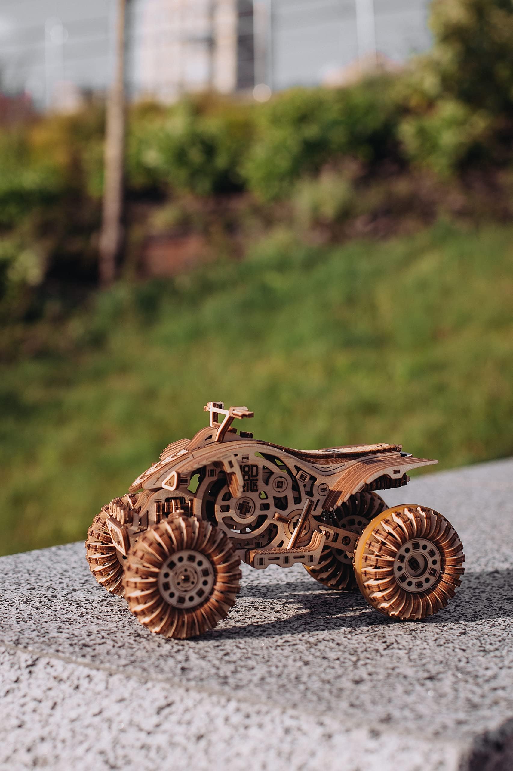 Wood Trick Raptor Quad Bike Puzzle 3D di Legno per Adulti da Costruire | [339 Pezzi] Rotola Fino a 9,1 m - Kit di Montaggio Meccanico in Legno DIY per Adulti