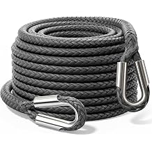 Synthetic Winch Rope Extension - 3/8" x 50ft 27000 lbs Heavy Duty Extension Winch Line Cable Replacement for ATV UTV Off Road Vehicle Jeep Truck - Grey