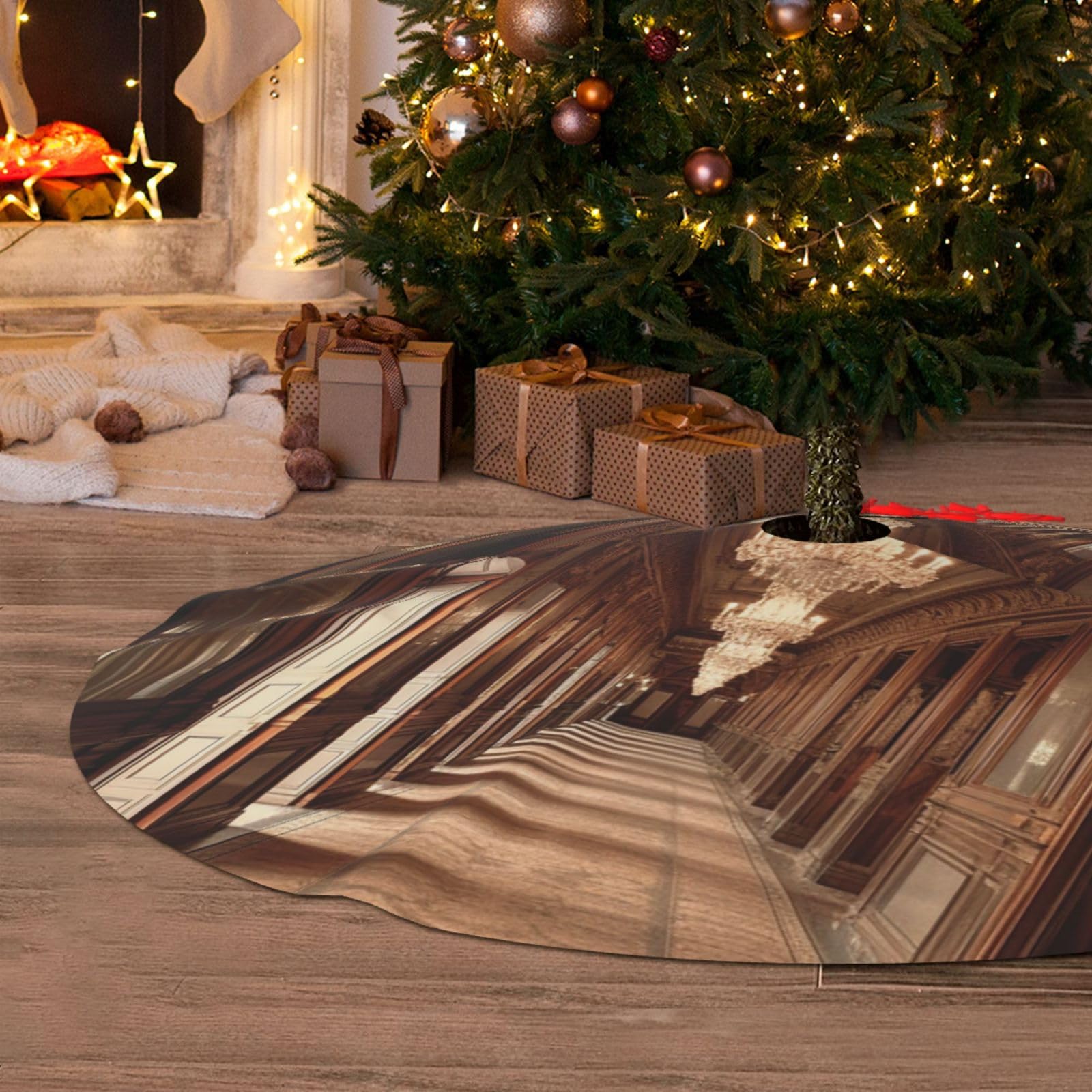 Jupe de sapin de Noël magique et douce de 91 cm pour réchauffer l'ambiance des fêtes en famille