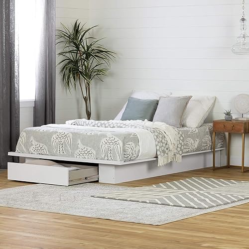 Miniatura 6 de South Shore 54"60pulgadas Holland Plataforma cama con cajón, Madera, Blanco puro