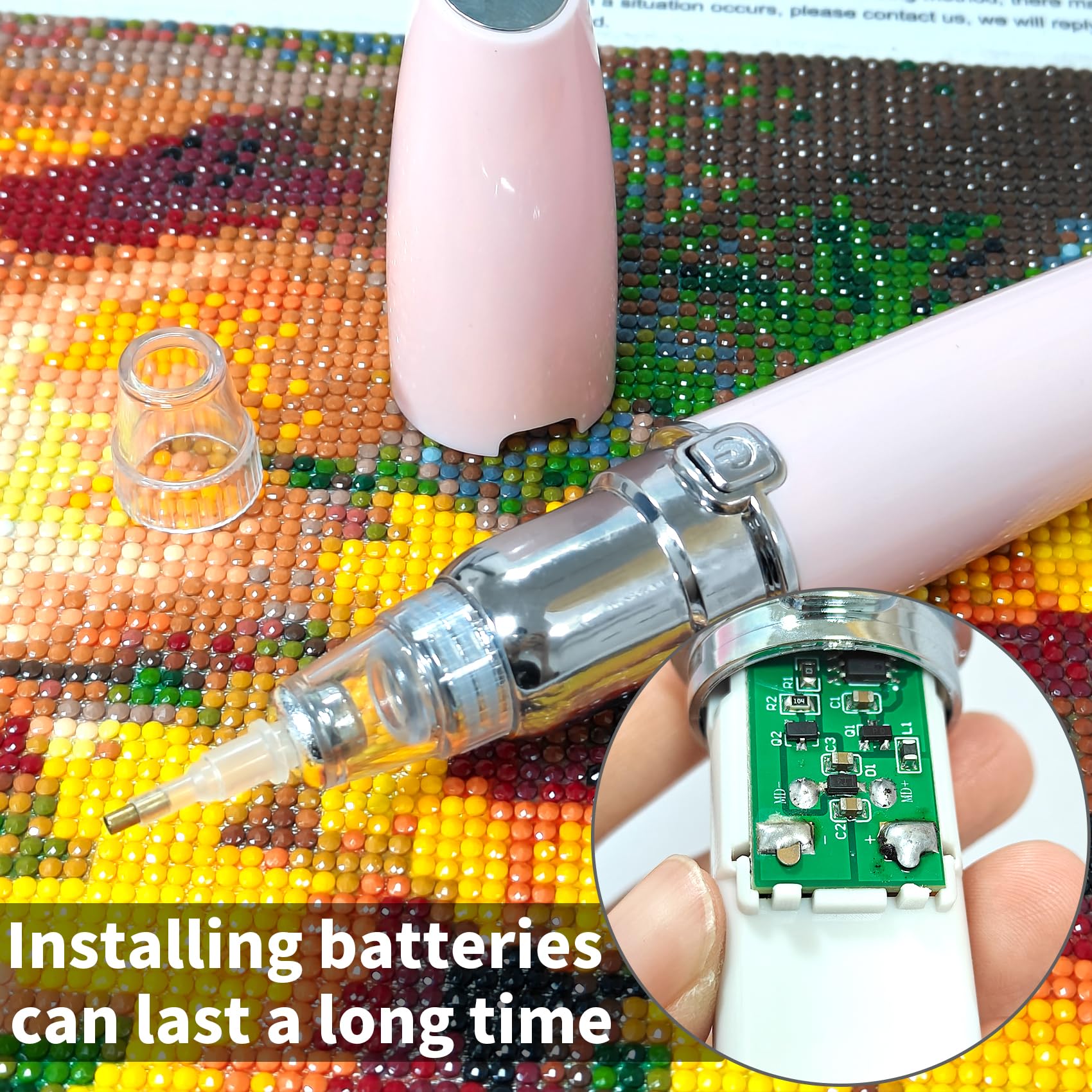 Zariocy Electric Diamond Painting Pen | Vakuum-Stift Für Diamantbilder | Inkl. 2 Ersatzköpfe