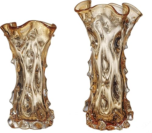 OK Lighting Juego de jarrón de cristal Peach Sorbet