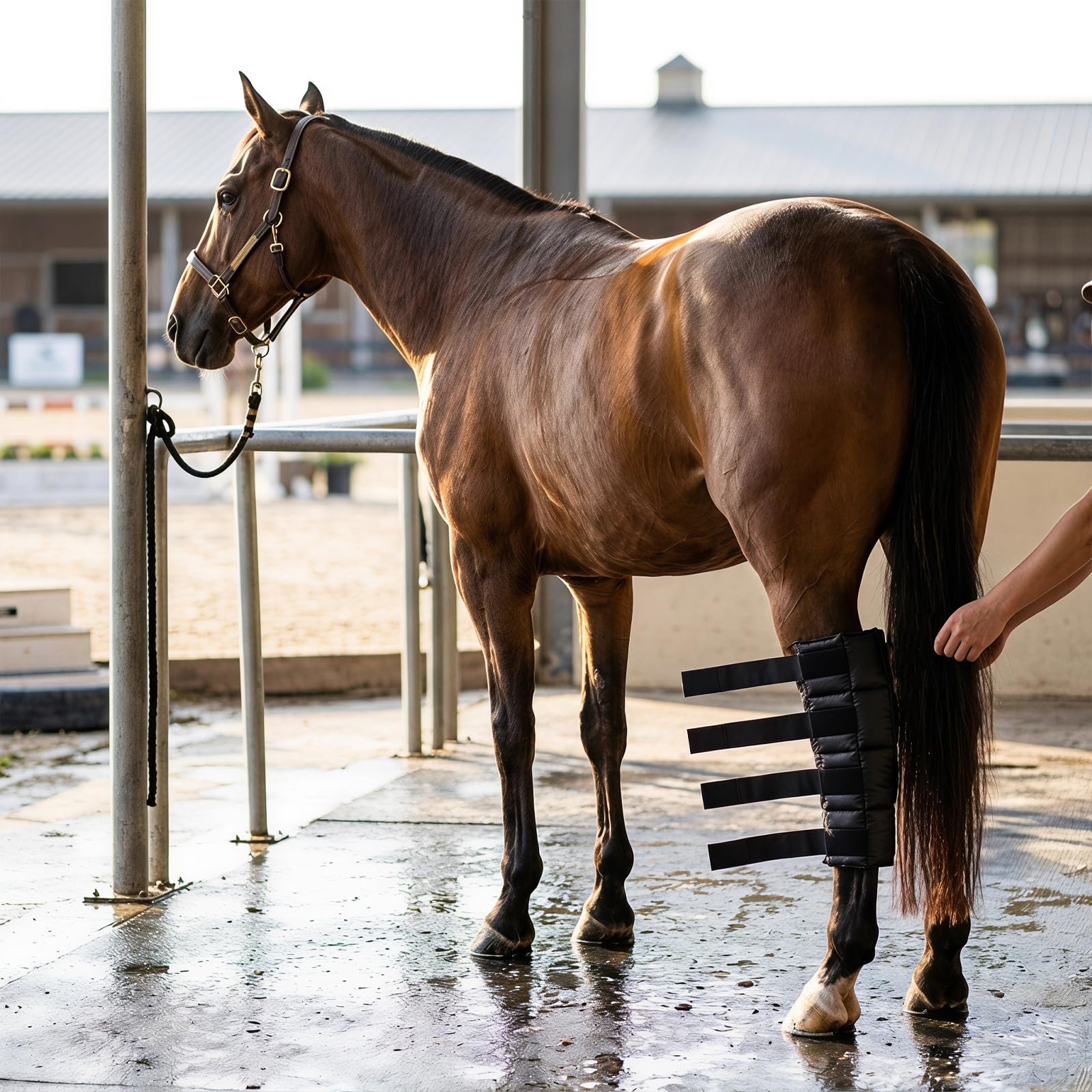Lurrose Vendajes para patas de caballo, botas de hielo para patas de caballo, perfectas para el entrenamiento ecuestre y el uso diario, cómodas y con soporte de calidad para la recuperación de