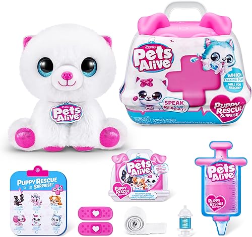 Pets Alive Pet Shop Surprise S3 Puppy Rescue (Pomeranian) by ZURU - Peluche sorpresa para cachorros, peluches ultra suaves, sorpresas compuestas en