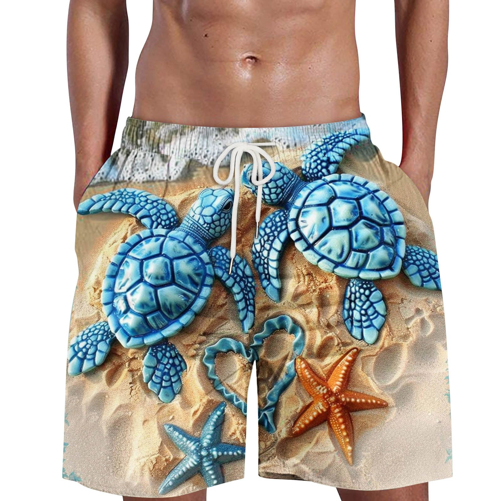 Mens Swimming Trunks Shorts Sports Color Solid Plus Beach Dinosaur