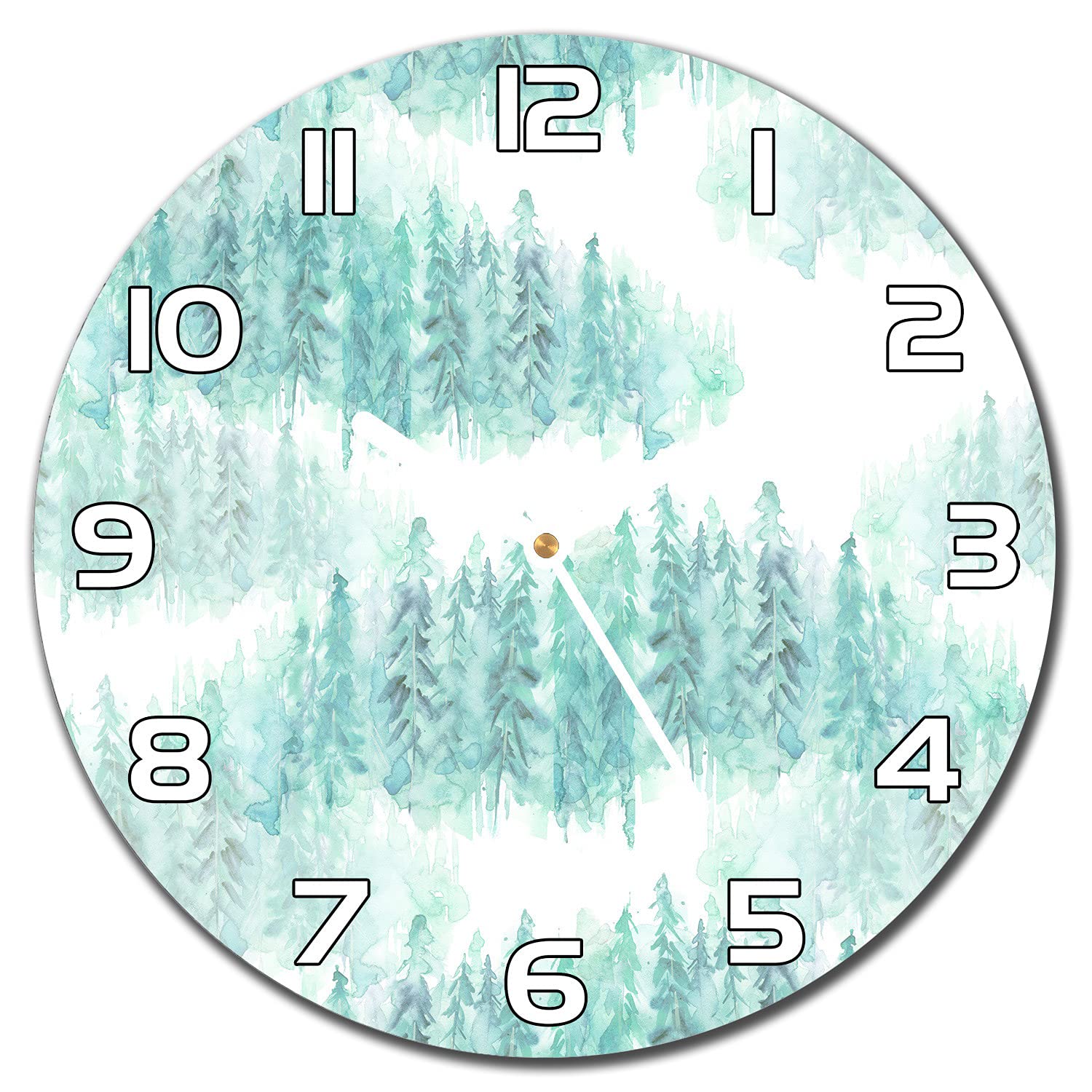 Horloge en verre 30 cm Arbres Forestiers Brillants pour décoration salon