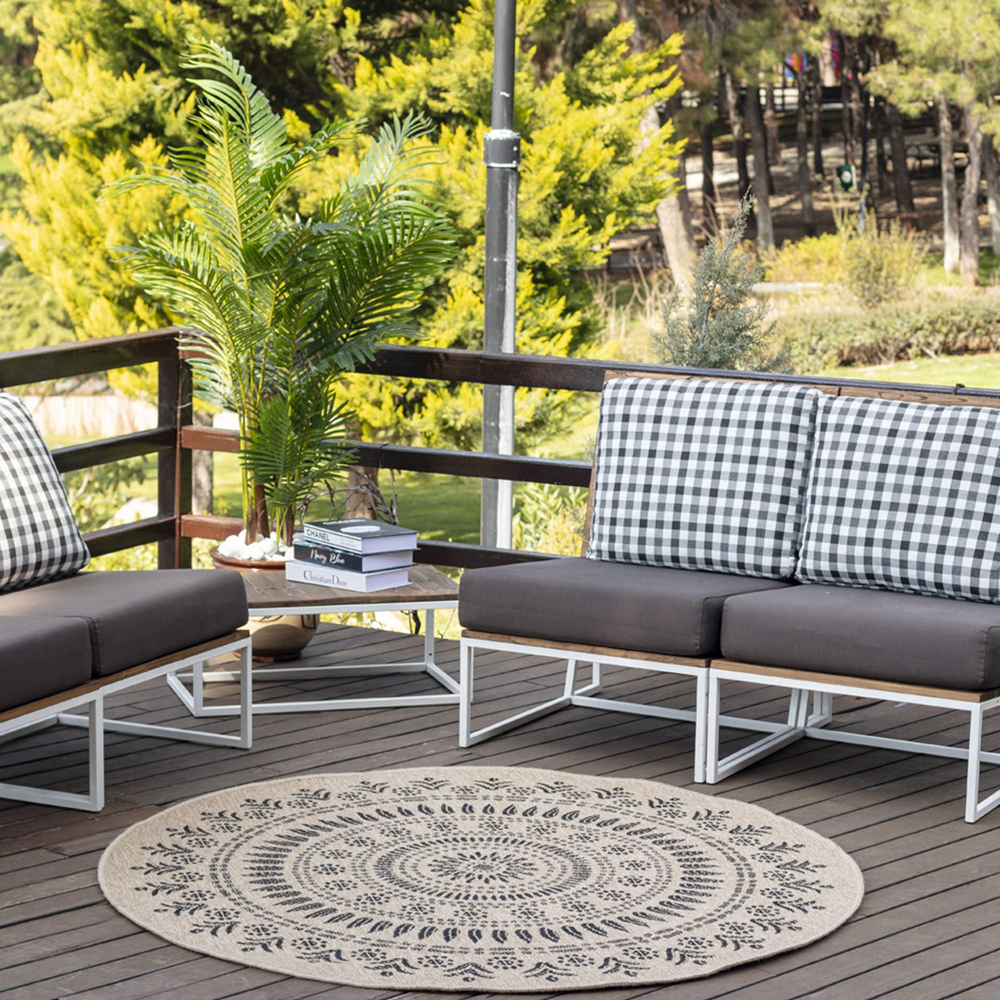 Livabliss Tavira Indoor Outdoor Rug, Large Boho Rugs for Living Room 160x213 cm Dining, Kitchen Carpet