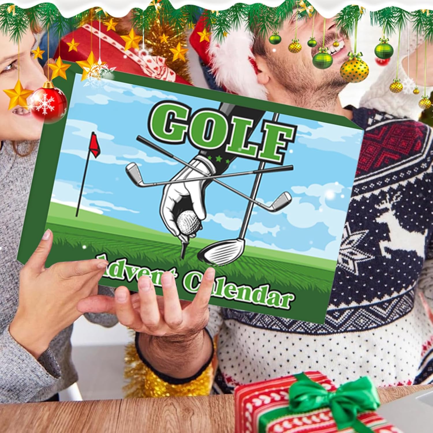 Calendar Advent 2025 - Christmas Countdown Calendar Golf,24-Days Collectible Tees Balls Markers for Enthusiast Adults Beginner Dad Boyfriend Man Lover Husband Father