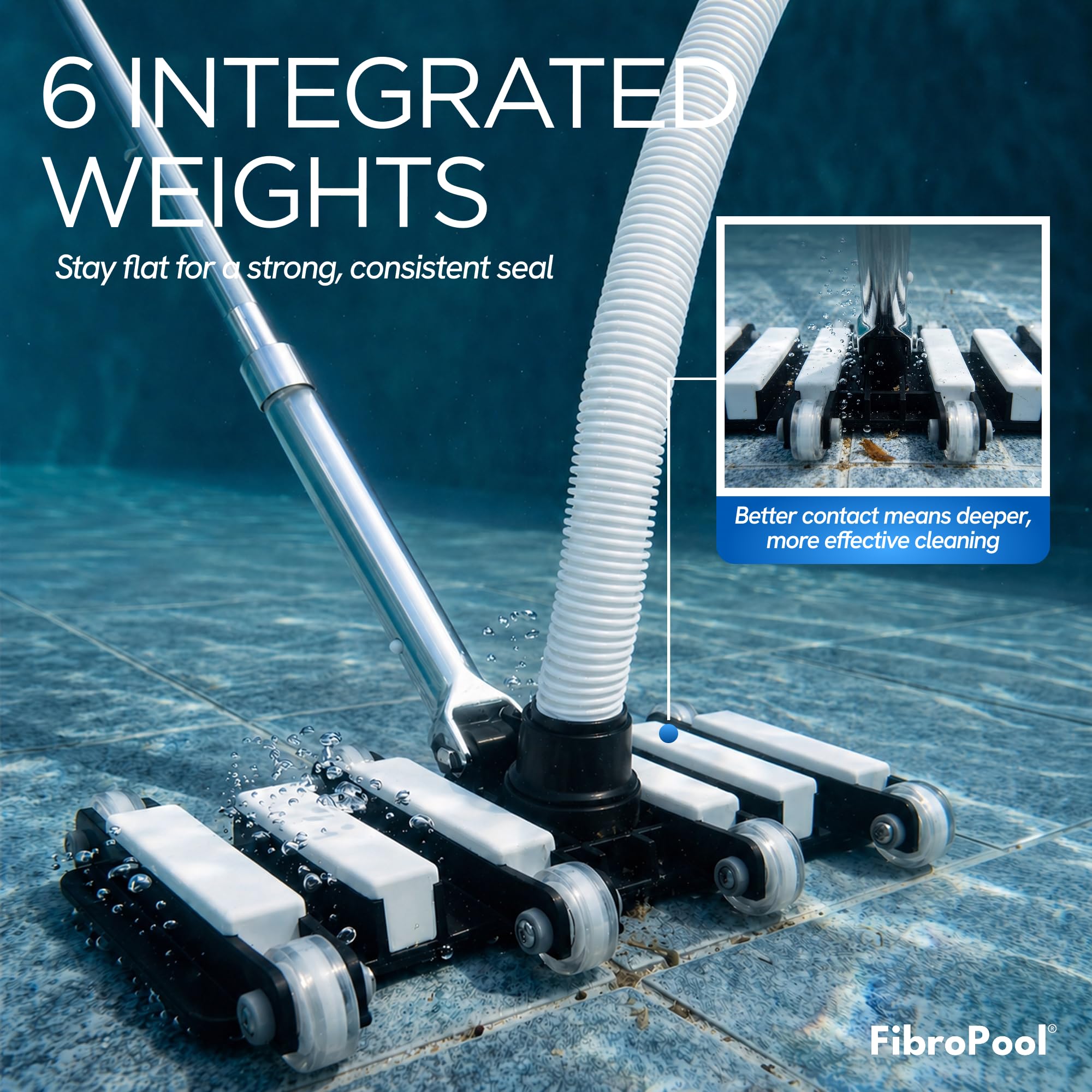 FibroPRO® Professioneller Flexibler Schwimmbad-Vakuumkopf