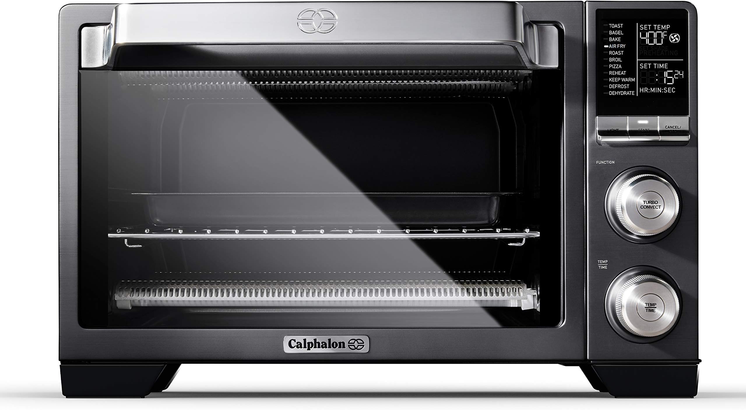 Calphalon Air Fryer Oven, 11-in-1 Toaster Oven Air Fryer Combo, 26.4 QT/25 L, Fits 12" Pizza, Stainless Steel