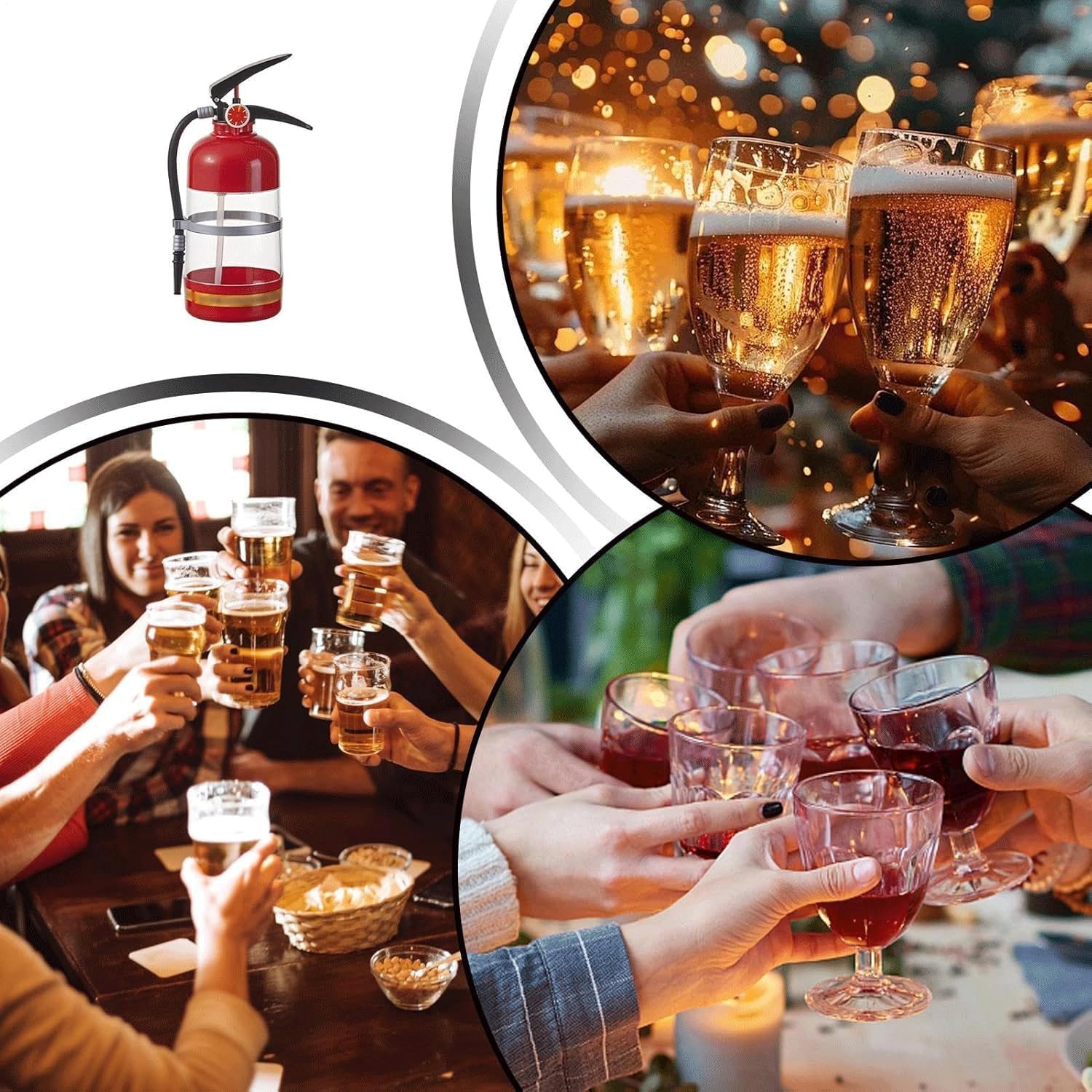 Distributore Di Birra Da 3 L, Distributore Di Bevande A Forma Di Estintore | Distributore portatile per birra e vino, ideale per la casa, l'ufficio, le feste e i ristoranti(3L)