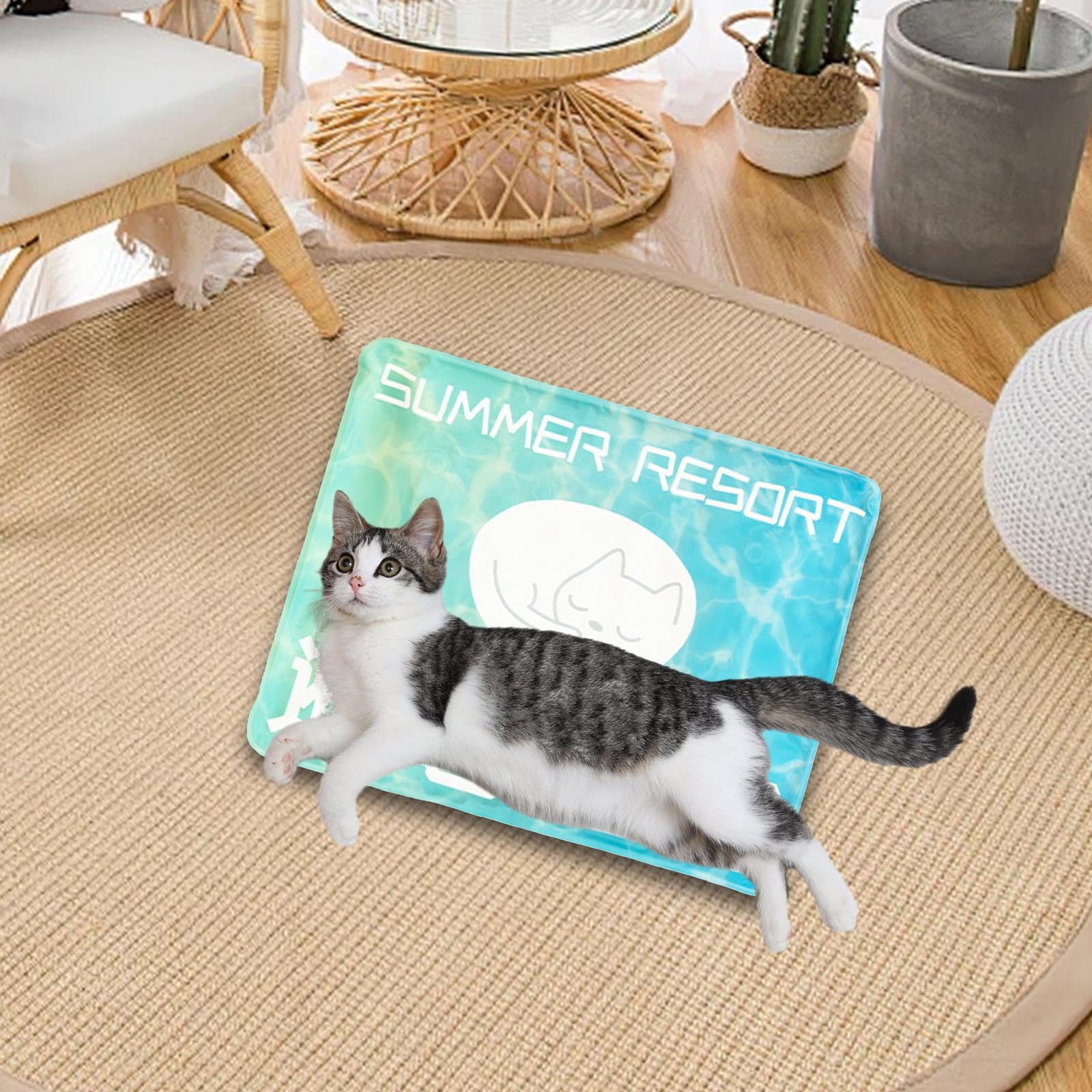 Alfombra Enfriadora para Mascotas Colchón para Perros Manta para Gatos Cama para Mascotas Resistente al Agua y en PVC Adecuada para Uso en