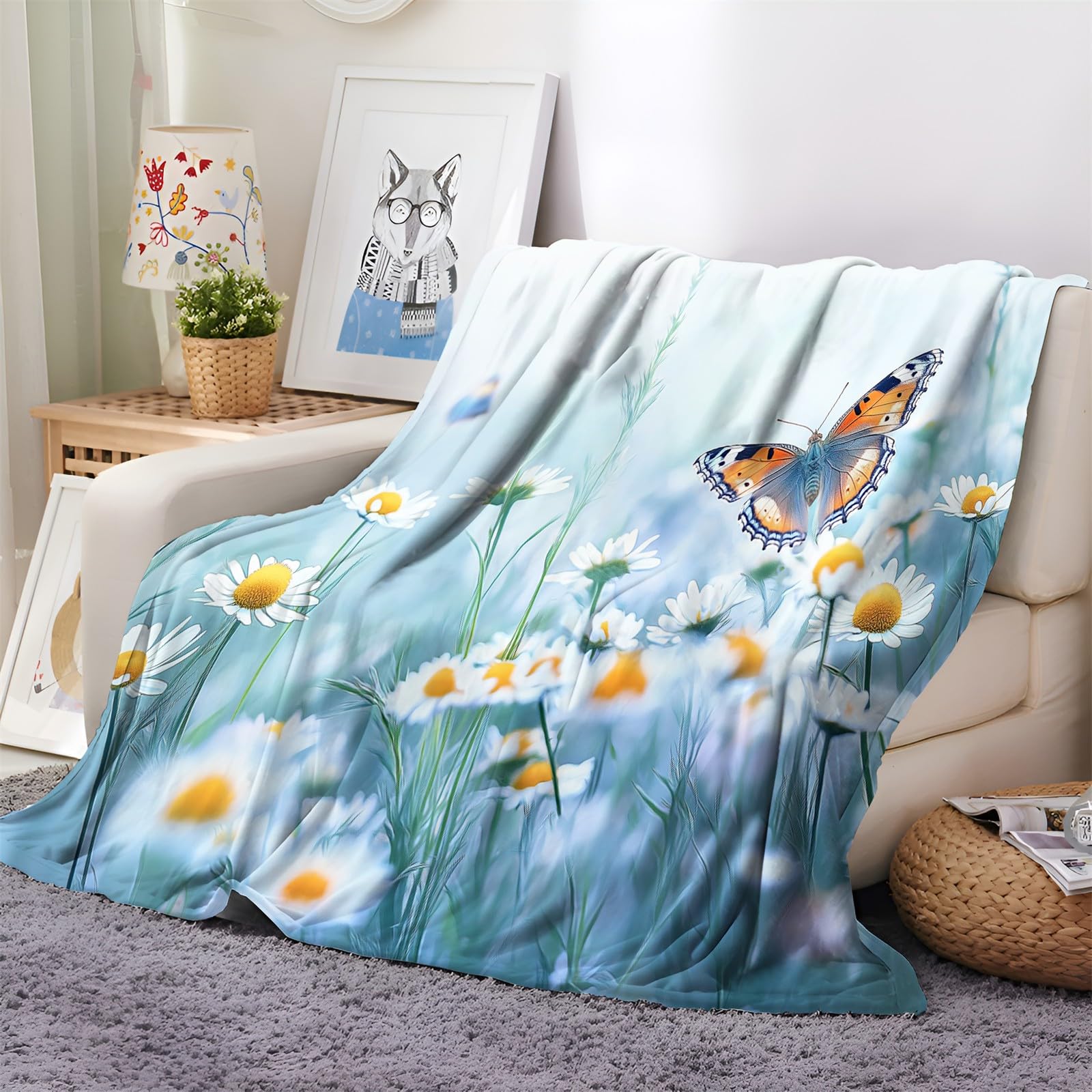 3D Plaid Couverture Polaire Flanelle 150x200 cm Panda dessiné à la Main Hiver Chaude Douce Moelleuse Microfibre Couverture de Lit Couvre-lit Jeté de Canapé, Convient Adulte et Enfant