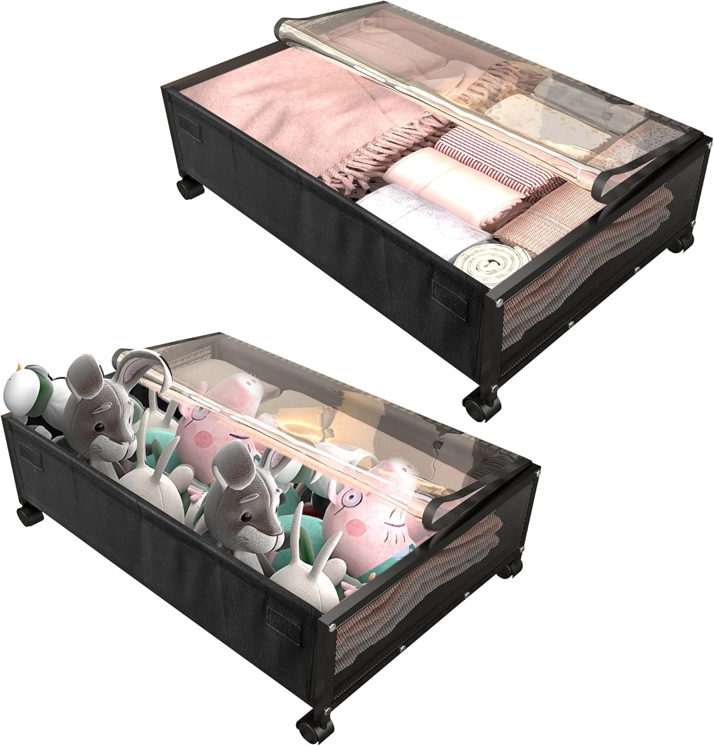 G4S3 2 Pack Under Bed Storage Containers with Wheels