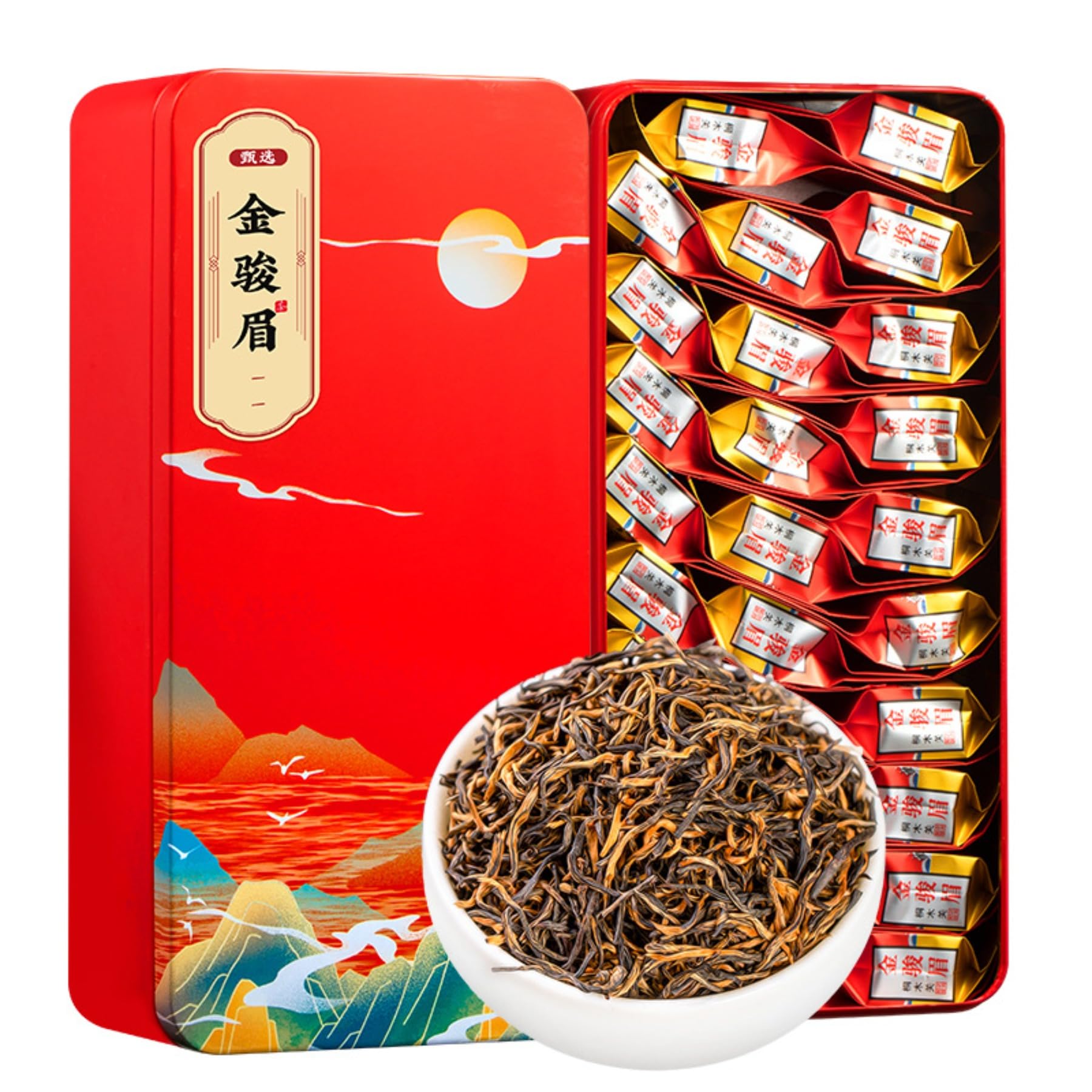 Té Negro Jinjunmei Clásico Aroma Intenso, Paquete Pequeño de Hojas Sueltas (125 * 2)