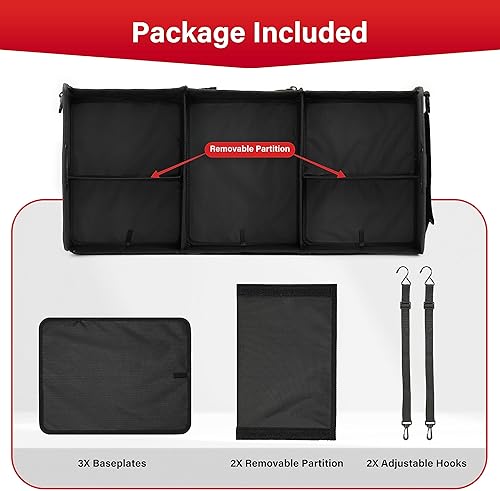Miniatura 5 de Simple Deluxe Organizador de maletero para automóvil, gran capacidad de 95 litros, accesorios plegables para vehículos utilitarios deportivos,