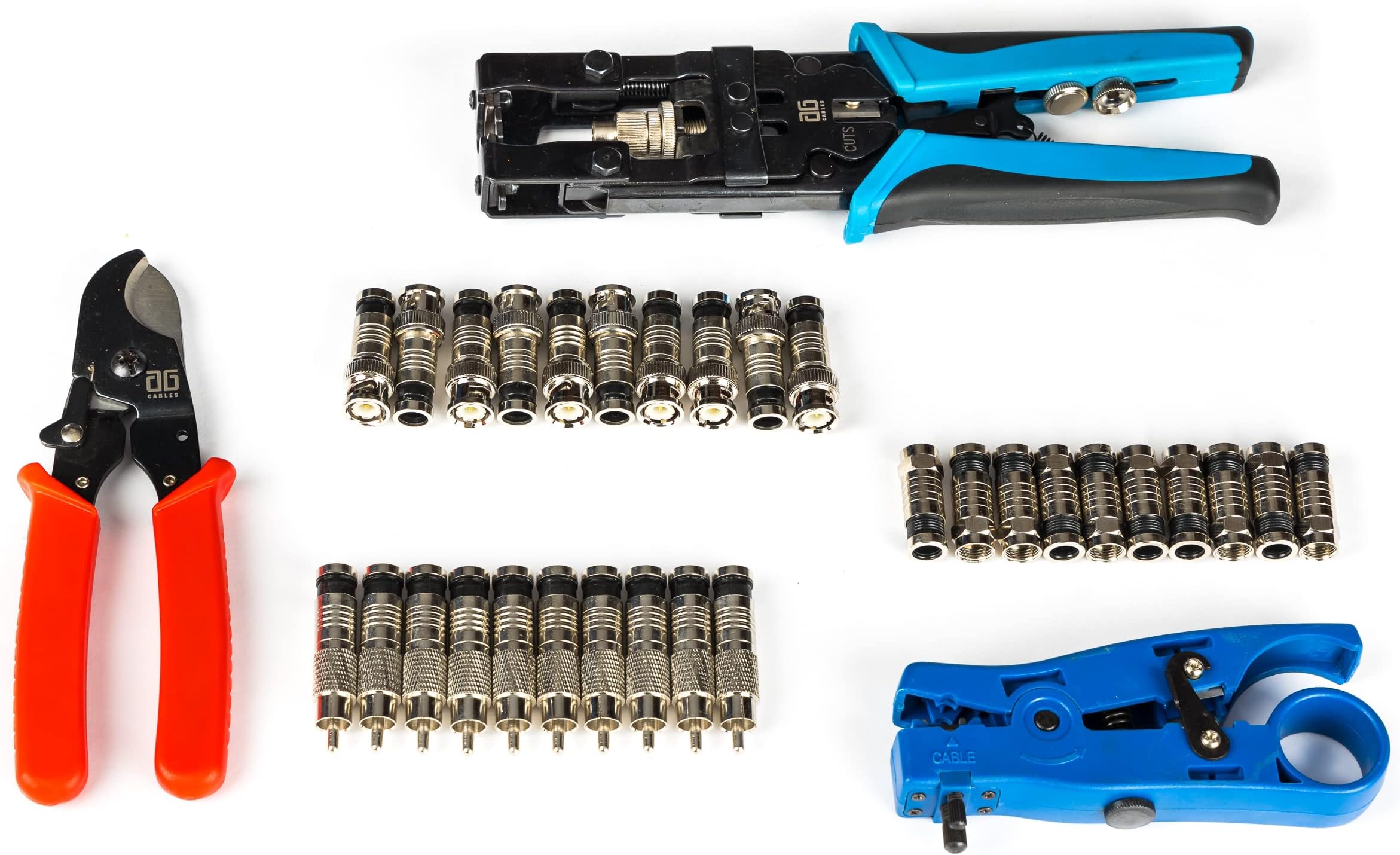 Compression Tool Kit - 5082R tool, stripper, cutter and connectors