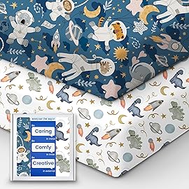Premium Fitted Baby Boy Crib Sheets for Standard Crib Mattress - Ultra-Soft Jersey Knit Crib Mattress Sheet, Safe and Snug, Durable, Stylish Crib Sheet, 28\'\'x52\'\'x9\'\' Extra Deep Pocket