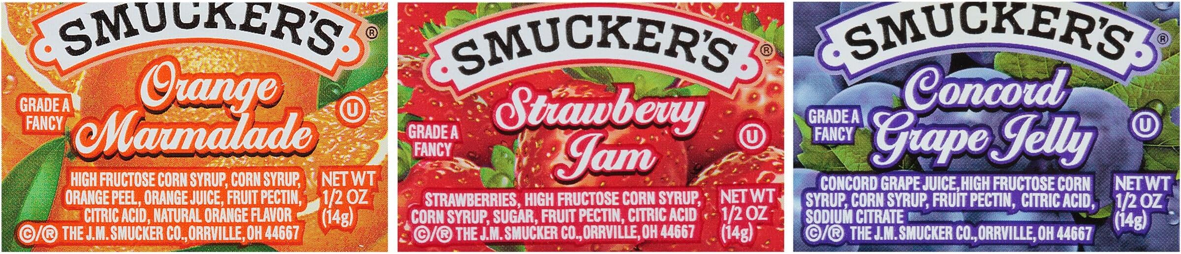 Grape Jelly, Strawberry & Orange Marmalade, 200 Count