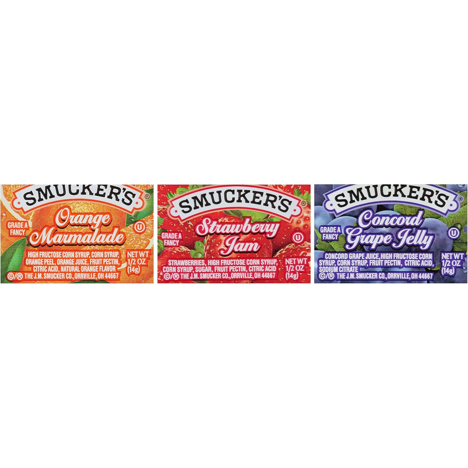 Smucker's Grape Jelly, Apple & Mixed Fruit, 0.5 Ounce (Pack of 600)