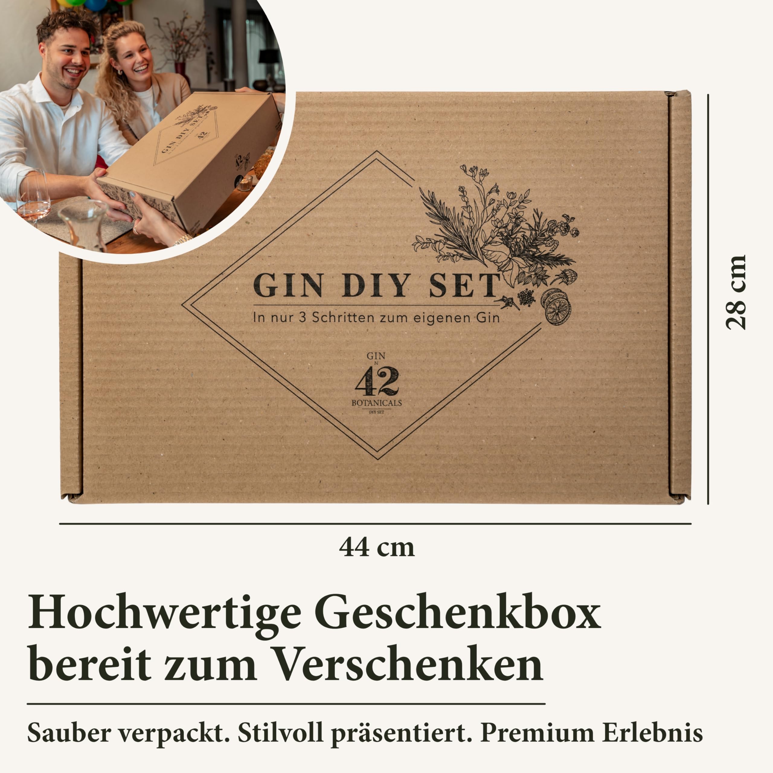 Gin Set zum Selbermachen inkl. ALKOHOL - DIY Gin Geschenkset für Frauen und Männer - Gin Baukasten mit ausgewählten Botanicals und Gewürze - Die Geschenkidee mit Alkohol - Gin Probierset
