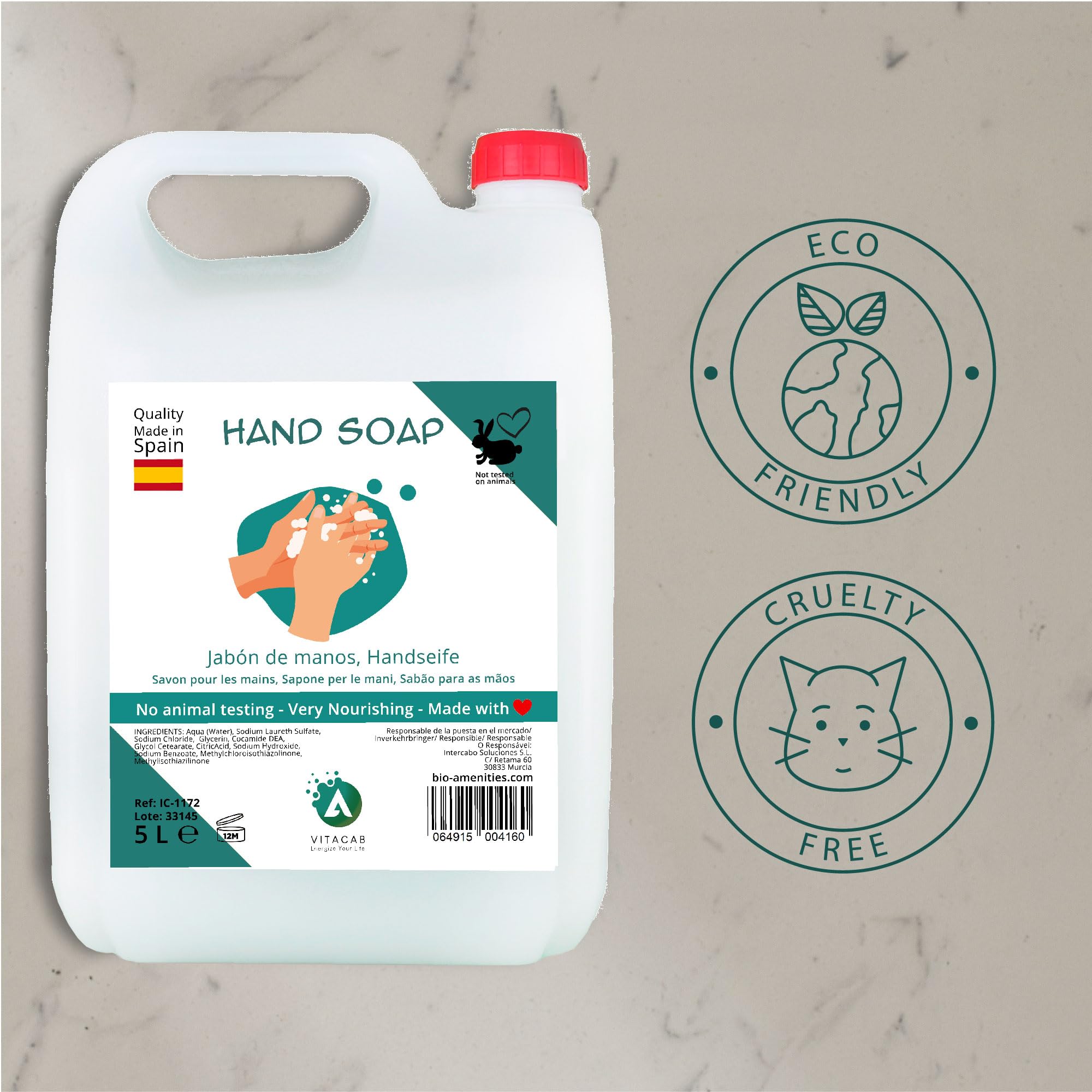 Sapone per le Mani Handseife – Confezione da 2 Caraffe da 5 Litri, Sapone Liquido Delicato, Detergente Mani Uso Frequente, Schiuma Efficace, Formato Conveniente