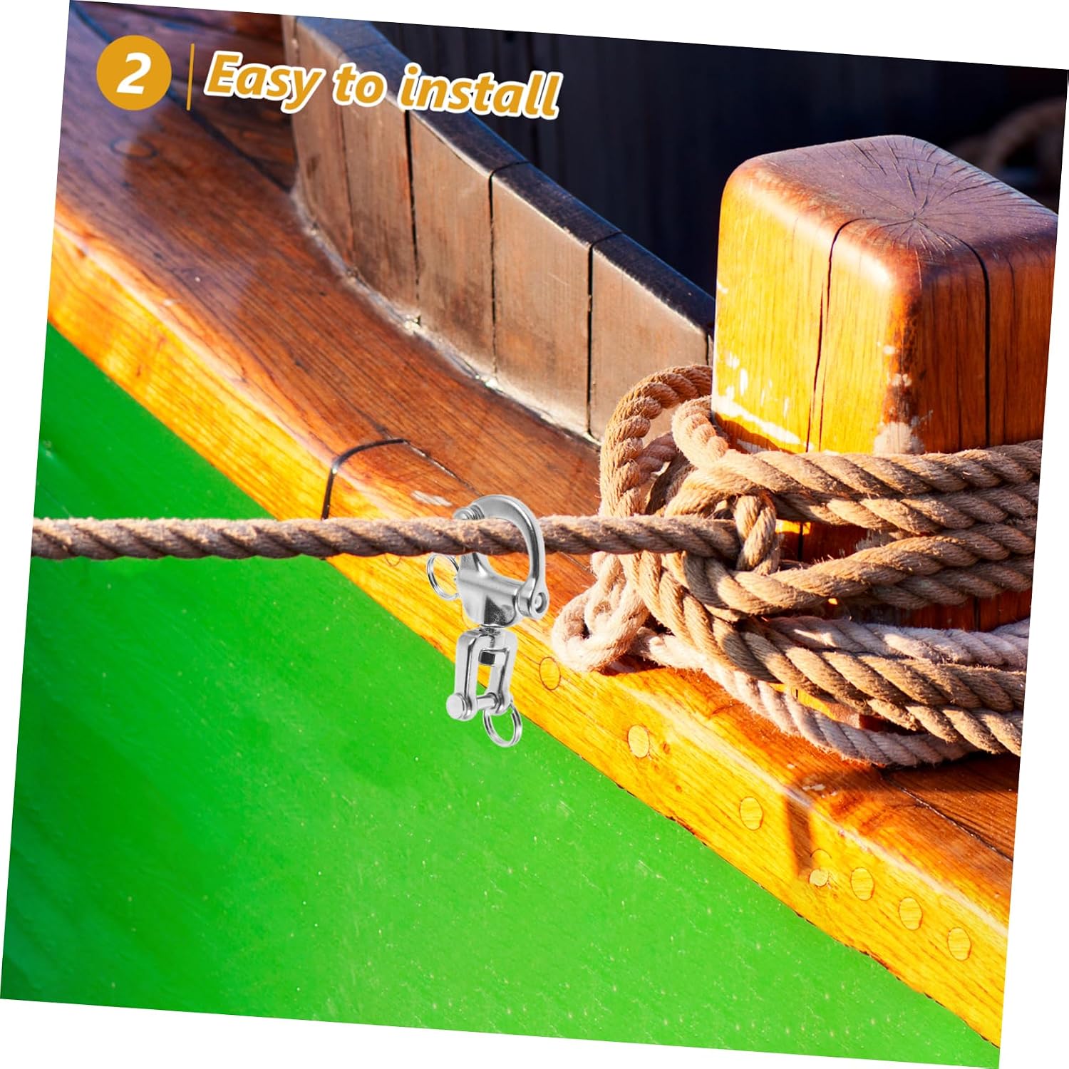 WOONEKY Stainless Steel Quick Release Swivel Shackle for Use Strong and Secure Jaw Shackle for Sailboats and Yachts Easy Handpull Load Capacity