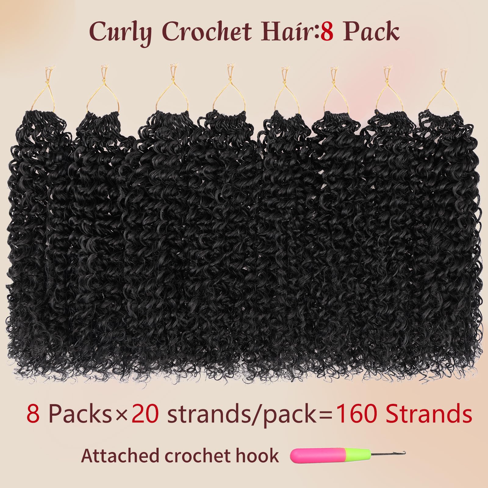 Amazon.com : Beverlee Kinky Crochet Hair - Ginger 12 Inch Curly 8
