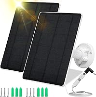 Vista 1 de Panel solar para cámara de seguridad, panel solar USB de 5 W para cámaras de CC 5 V, cargador de panel solar para cámara, micro USB, USB-C y CC