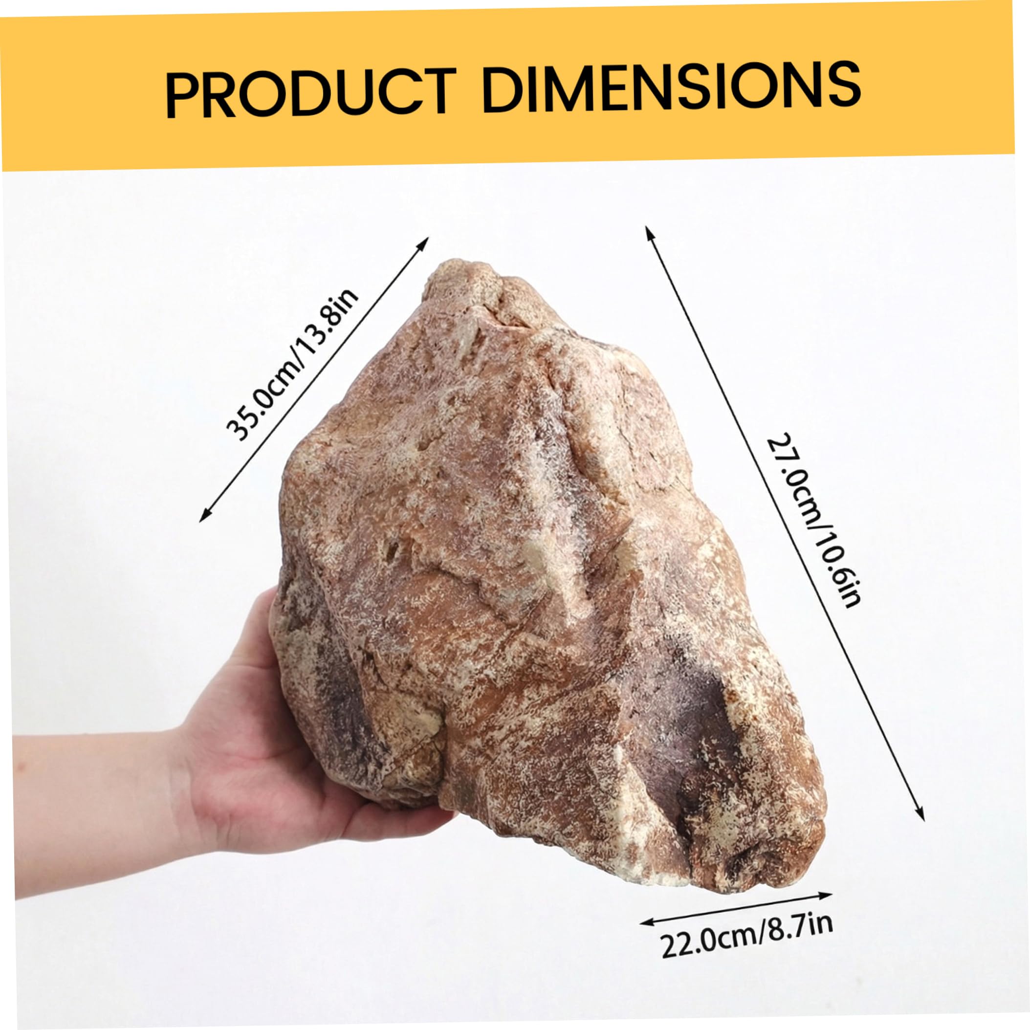 Paesaggio Rocks 14×11×9 pollici Schiuma artificiale Finta pietra Rocce estetiche naturali per la copertura del pozzo del giardino esterno, Uso in cucina