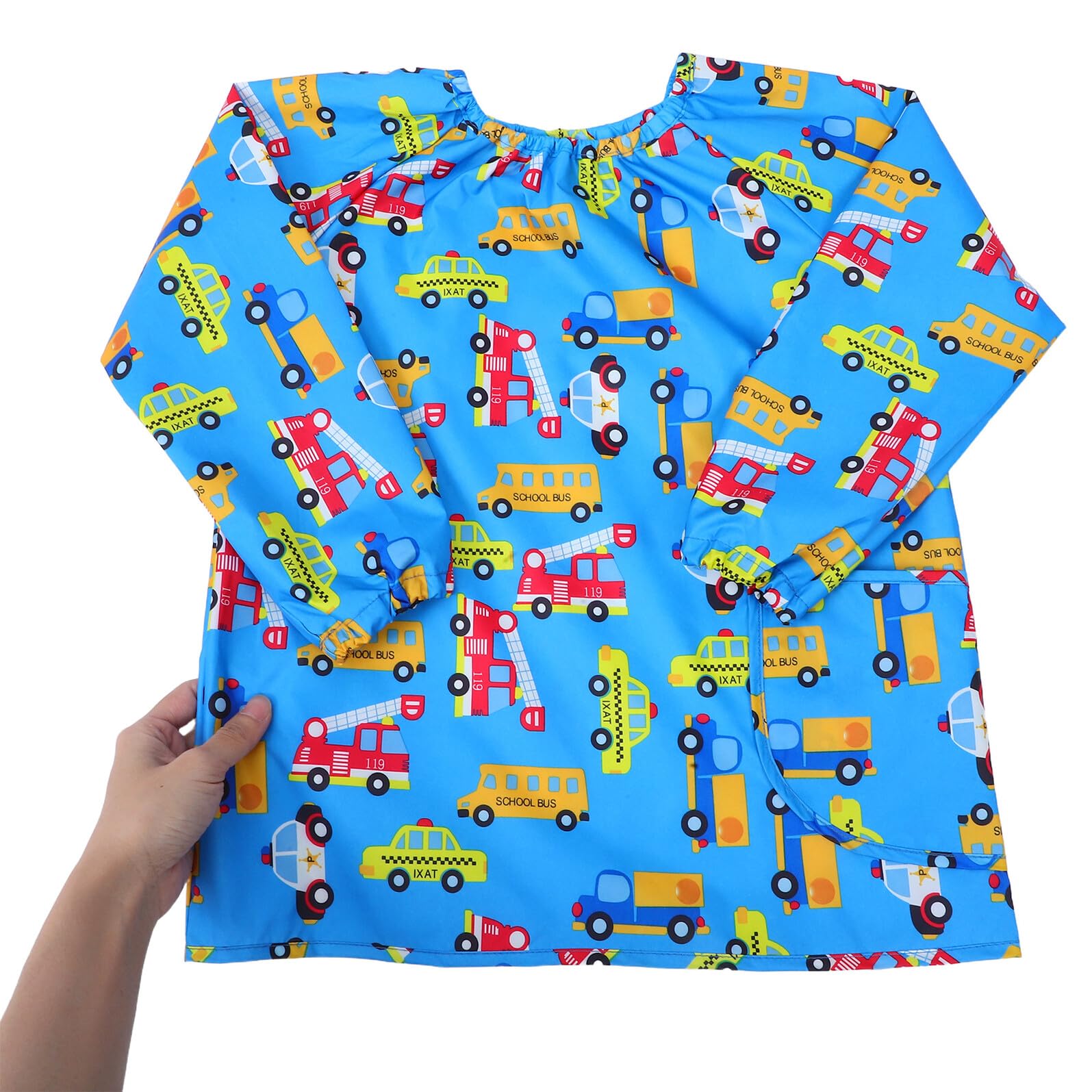 KESYOO Tablier de peinture pour blouse d'art bleu manches longues taille S Polyester résistant aux taches Vêtements de protection réutilisable pour dessin et travaux manuels