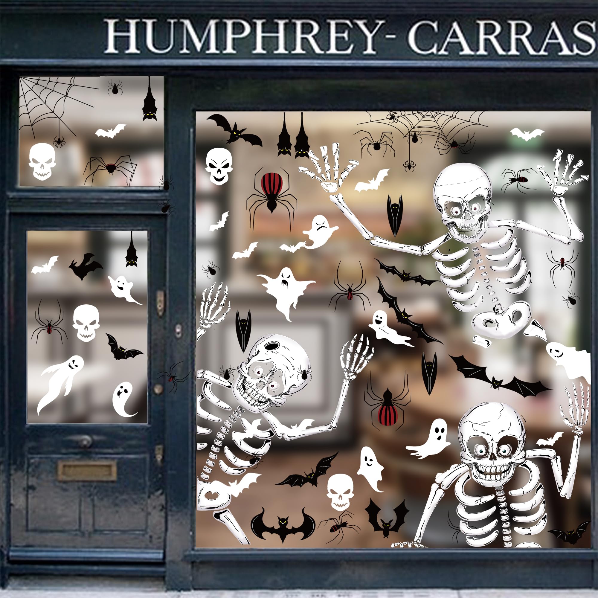 Pegatina Halloween,3 Piezas Calavera Horror Decoración Para El Exterior Del Cochedecoracion La Puertapegatinas Autoadhesivas Para Ventanas Halloween Pared Decoracion Para Fiestas Color Negro