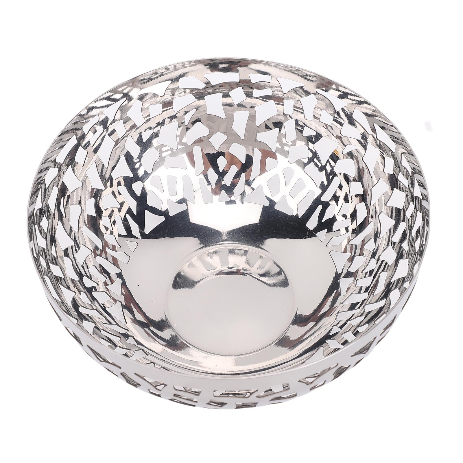 SIXRUN Porta di Ciotola da Frutta in Acciaio Inossidabile Grande Cesto Decorativo Moderno per Controsoffitto da, Organizzatore per Frutta e Verdura con Ampio Design a Livello di (20 cm)
