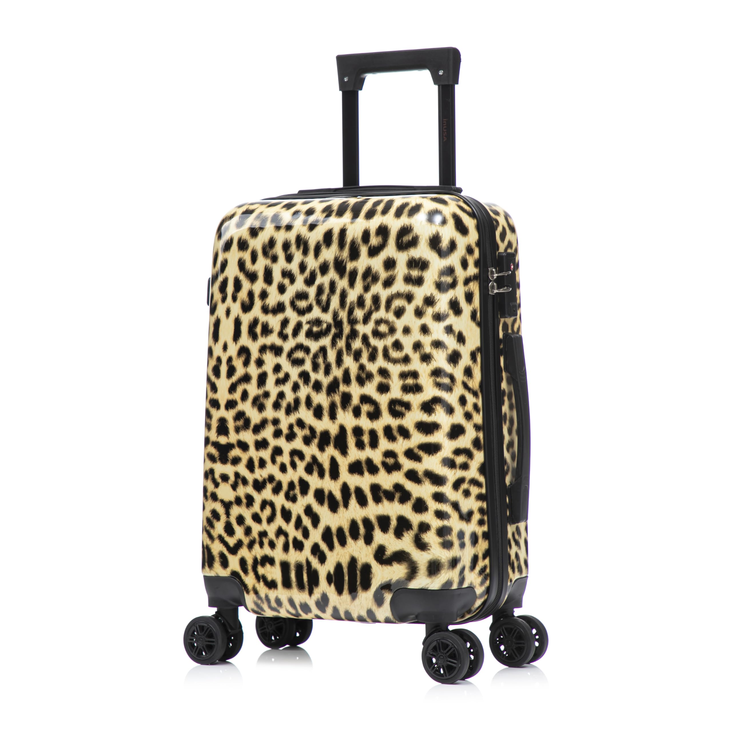 InUSA Cheetah Print 20-Inch Carry-On Hardside Spinner Luggage Lightweight
