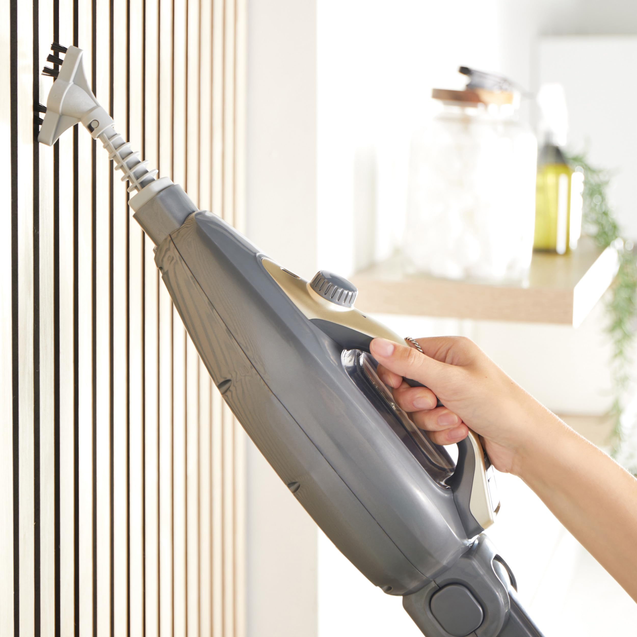 Beldray BEL01732TTVDE Titanium 14 w 1 Mop Parowy – Wielofunkcyjny Reczny Odkurzacz, 350ml, Elastyczne Zawiasy, Bez Chemikaliów, Myjka do Okien, Dodatkowe Dysze i Pady Mopowe w Zestawie, 1300W