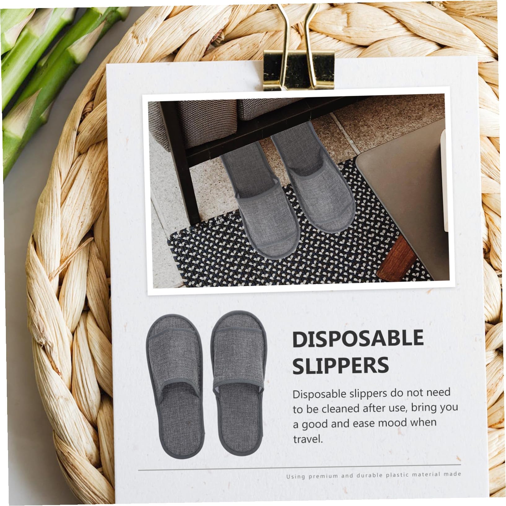10 Paires de Pantoufles Jetables D'hôtel en Lin Antidérapantes Confortables, Protection le Glissement, pour Voyage et Maison