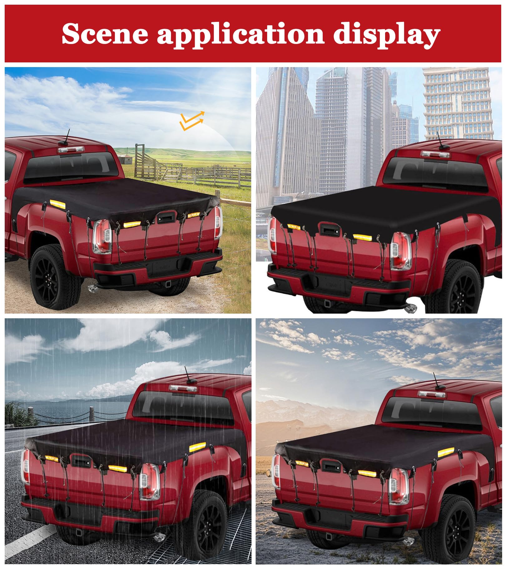 Telo di Copertura per camioncino per Toyota Hilux Active/Icon/Invincible X 2016-2025, Oxford Copertura per Cassone di Camion Impermeabile Copriletto per camioncino Protezione Totale