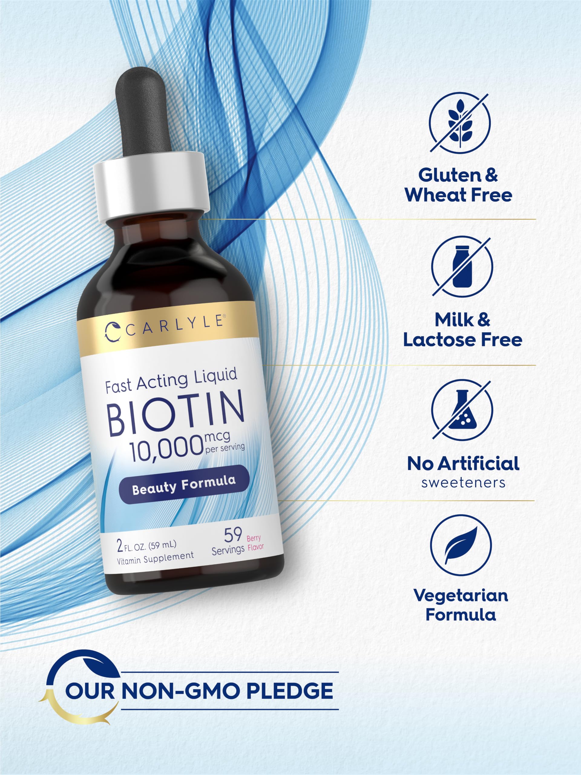 Carlyle Liquid Biotin 10000mcg | 2 oz | Extra Strength Drops — Amazon image 5
