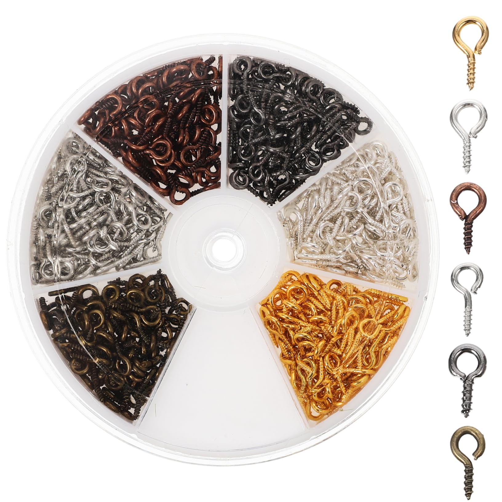 KICHOUSE Metal Eye Screw Hooks Self-Tapping Pin Pack of 100 DIY Jewelry Making Supplies Easy to Use for Crafting