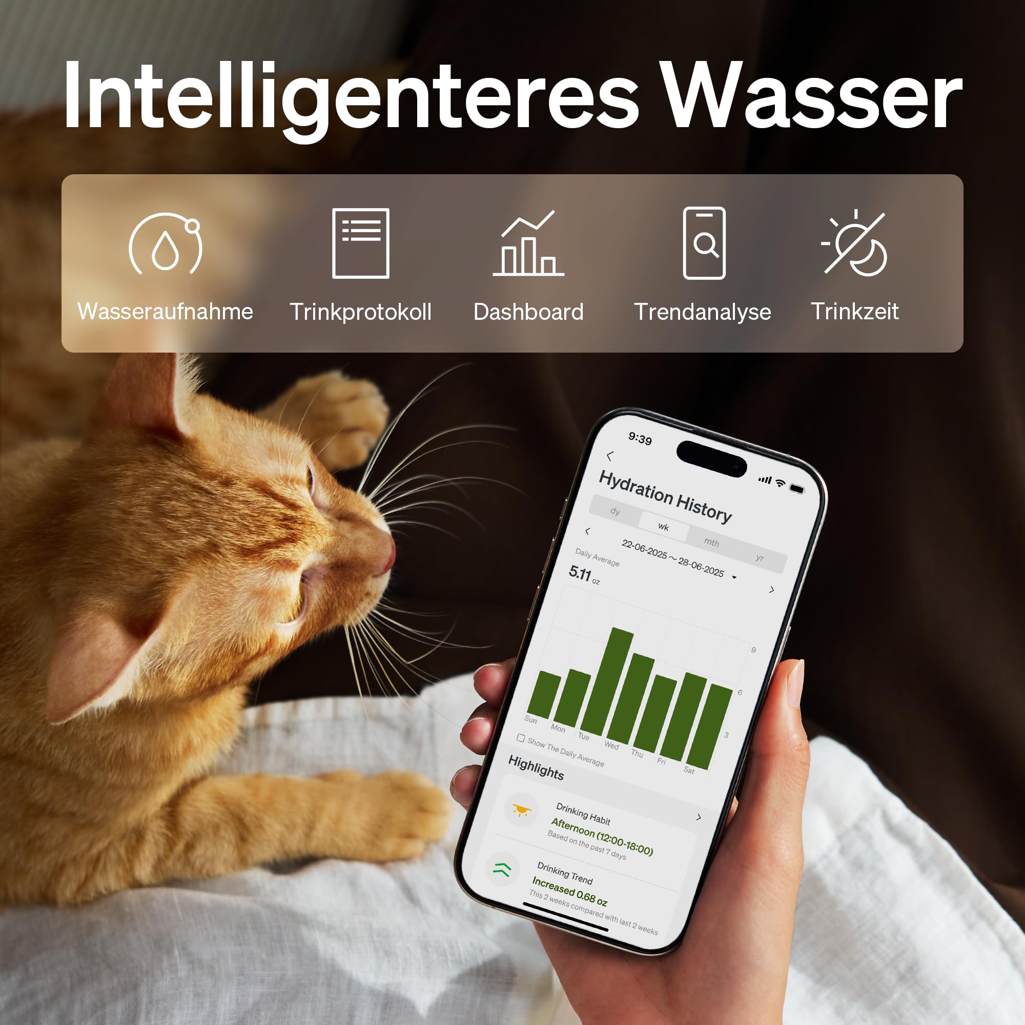 PETLIBRO Upgrade Katzenbrunnen - Kabelloser Trinkbrunnen für Katze mit App-Überwachung, 3L/101oz Dockstream 2, Edelstahlablage, 5GHz WiFi, ideal für Haustiere
