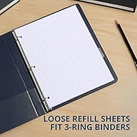 Vista 4 de Roaring Spring Papel de hojas sueltas, papel gráfico de relleno para cuaderno, 11 x 8.5 pulgadas, cuadrícula de 4 x 4, 80 hojas, perforador de 3