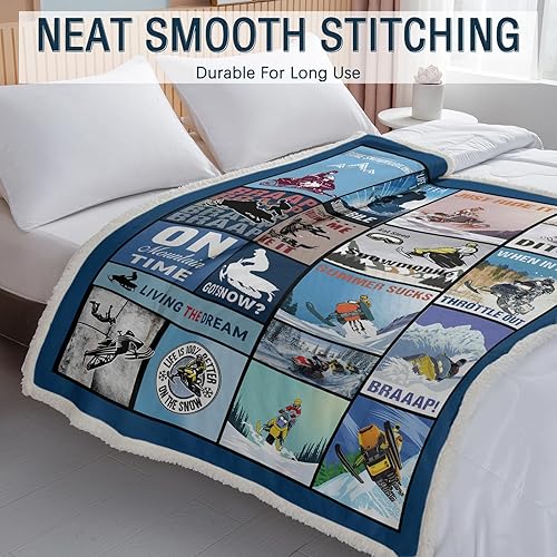 Miniatura 7 de Bedmust Manta de movimiento de nieve suave Braap deportiva para mujeres, hombres y adultos, cálida y ligera, para deportes de invierno, manta de