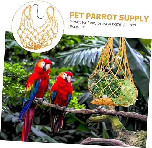 Miniatura 3 de Mipcase Red de alimentación para loros, alimentador de frutas, bolsas de malla para juguetes, juguetes de loro, juguete de forraje, pollo,