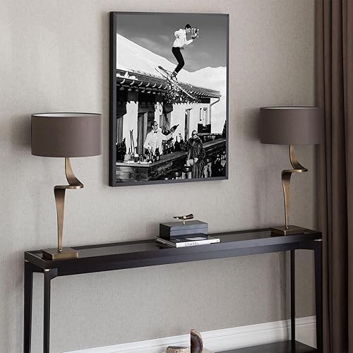 Miniatura 7 de Moderno arte de pared de esquí en blanco y negro, retro, para invierno, esquiar, pósteres de lona de los años 70, pintura para sala de estar,