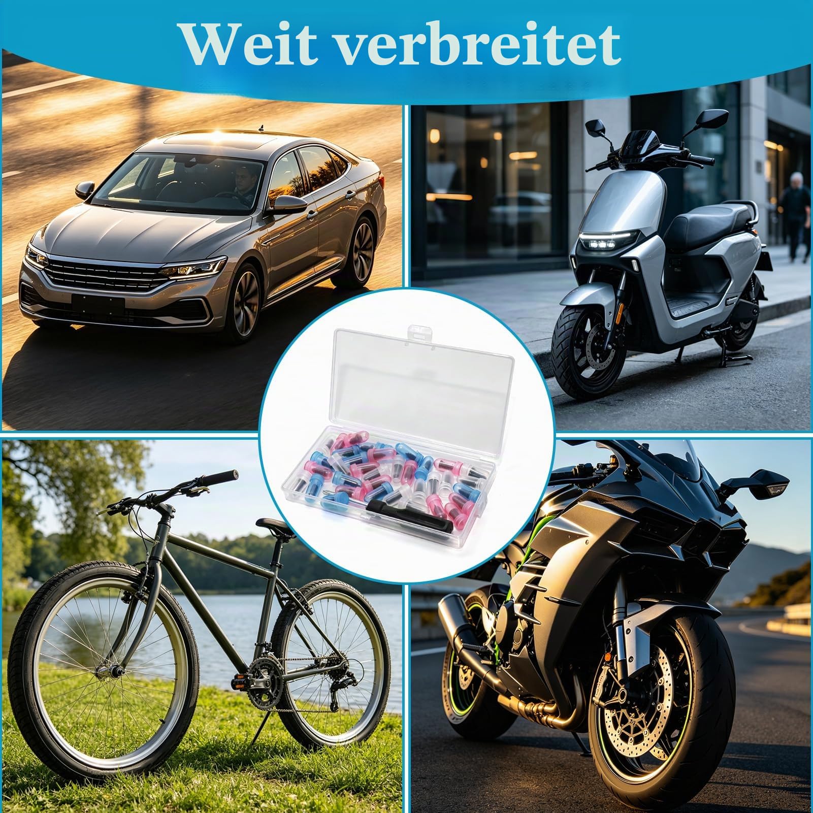 Reifenreparaturset Auto,36 Stück Vakuum Reifen Reparatur Nagel 3 Größen Reifenreparatur-Gumminagel mit Schraubendreher Reifen Reparaturset für Auto Motorrad Fahrrad