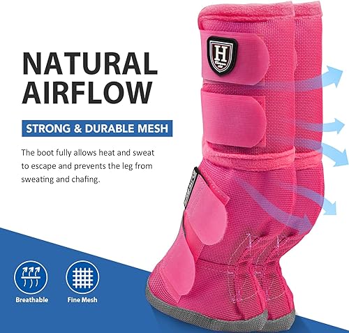 Miniatura 17 de Harrison Howard Botas para moscas de caballo, ajuste contorneado, protectores de piernas, botas de malla densa con ventilación cómoda y protección