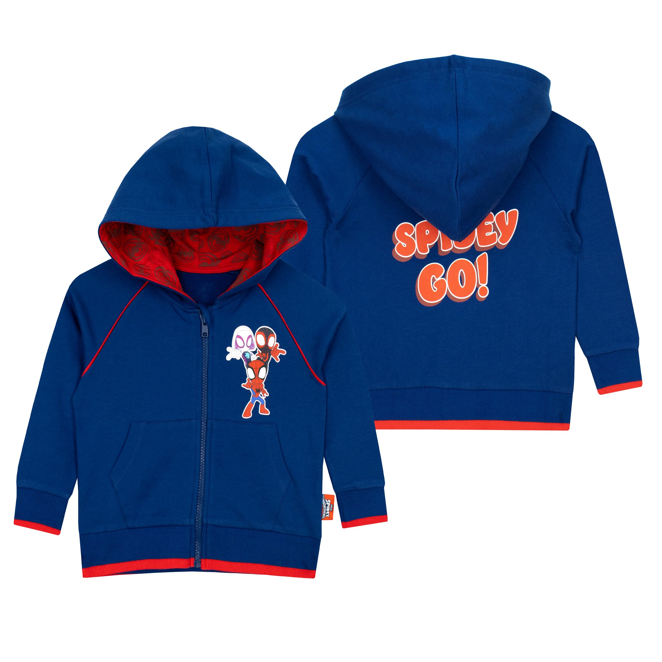 Marvel Spiderman Hoodie | Spidey i Jego Fantastyczni Przyjaciele | Chłopięca Bluza z Kapturem na Zamek Błyskawiczny